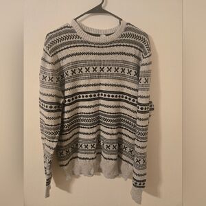 H&M Divided Mens Gray Black Knit Crewneck